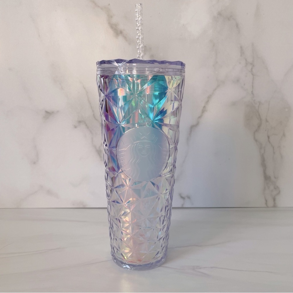 Starbucks 2023 Christmas Holiday Clear Diamond Prism Crystal Venti Tumbler- NWT